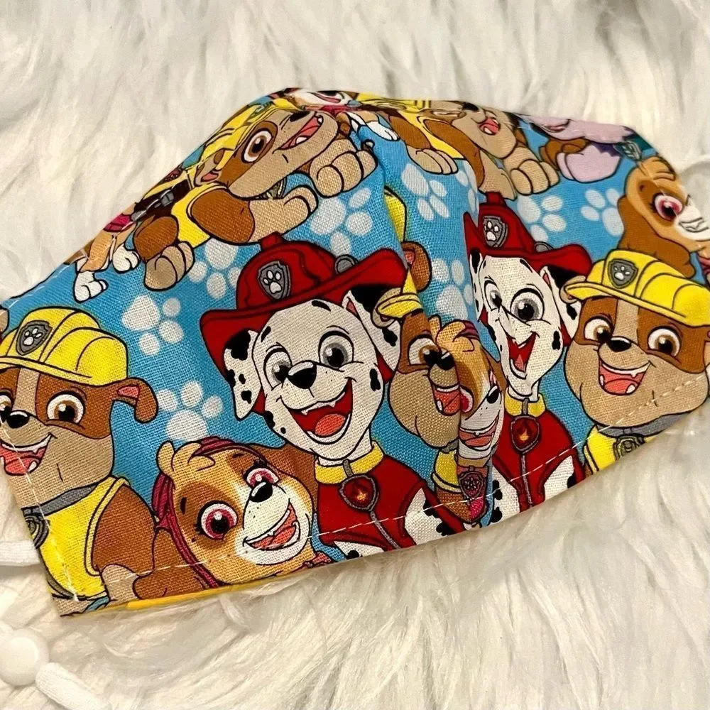 Paw Patrol face mask, Trendy cartoon character mask for toddlers and kids